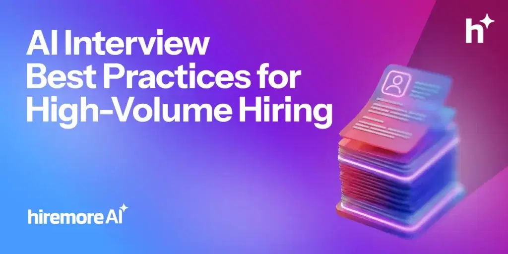 AI interview dashboard showing high-volume candidate pipeline with scores and completion metrics