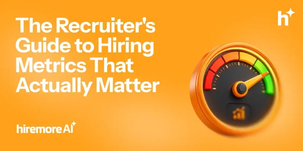 Recruiter reviewing a hiring metrics dashboard with key recruitment KPIs