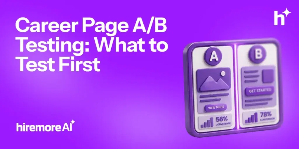 Career page A/B test comparing two versions with conversion measurement